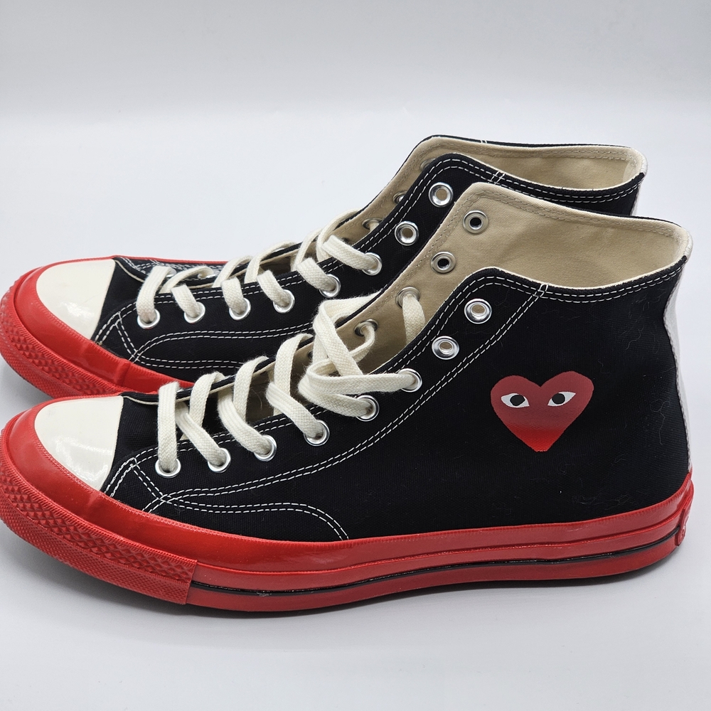 Converse x Comme des Garçons PLAY Chuck Taylor High Top Unisex Sneakers Black - Picture 4 of 10